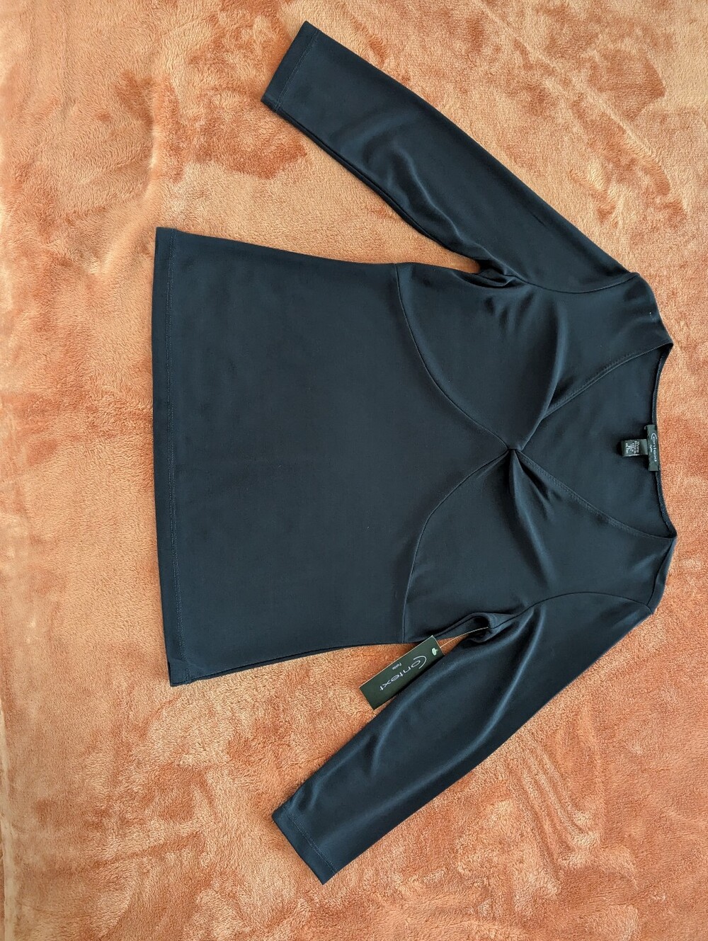 Context Navy Long Sleeve Twist-Detail Top